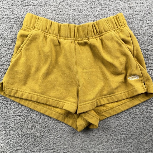 The North Face Pants - The North Face Shorts Womens Small Yellow Fleece Sweat Lounge Elastic Waist